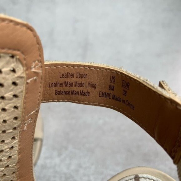 Sam Edelman Peep Toe Perforated Leather Heels Caged Ankle in Cream - Picture 3 of 6